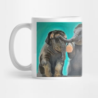 Baby elephants acrylic painting Mug